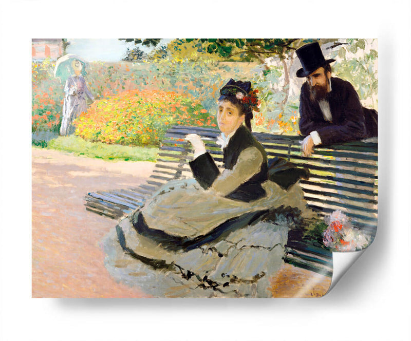 Camille Monet en un banco del jardín - Claude Monet | Cuadro decorativo de Canvas Lab