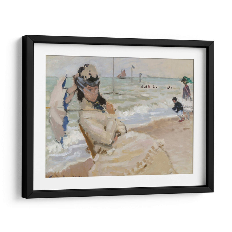 Camille en la playa de Trouville - Claude Monet | Cuadro decorativo de Canvas Lab