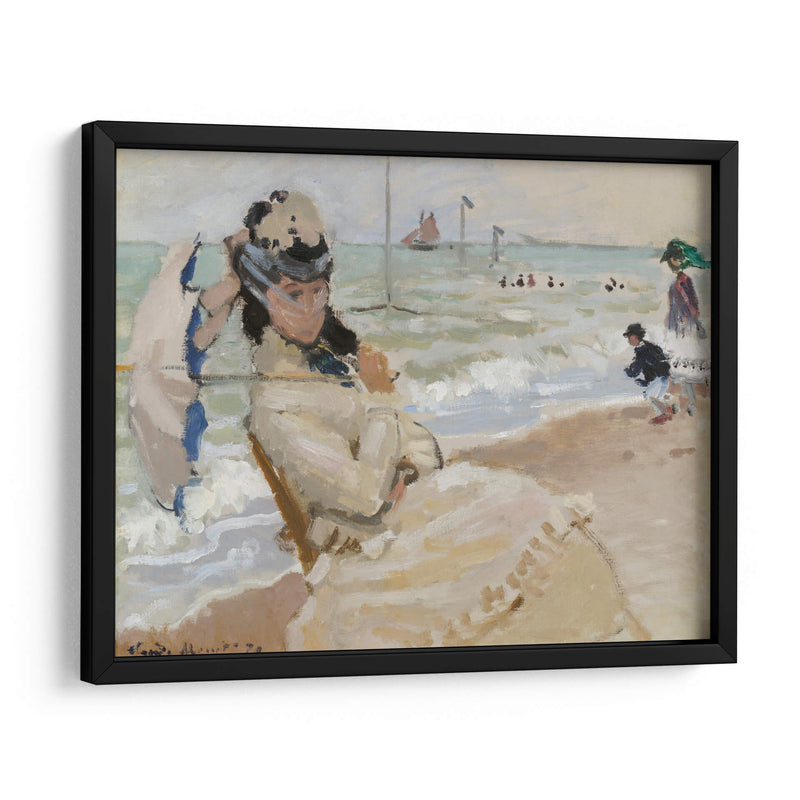 Camille en la playa de Trouville - Claude Monet | Cuadro decorativo de Canvas Lab