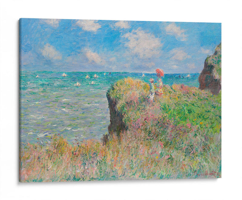 Paseo por el acantilado en Pourville - Claude Monet | Cuadro decorativo de Canvas Lab