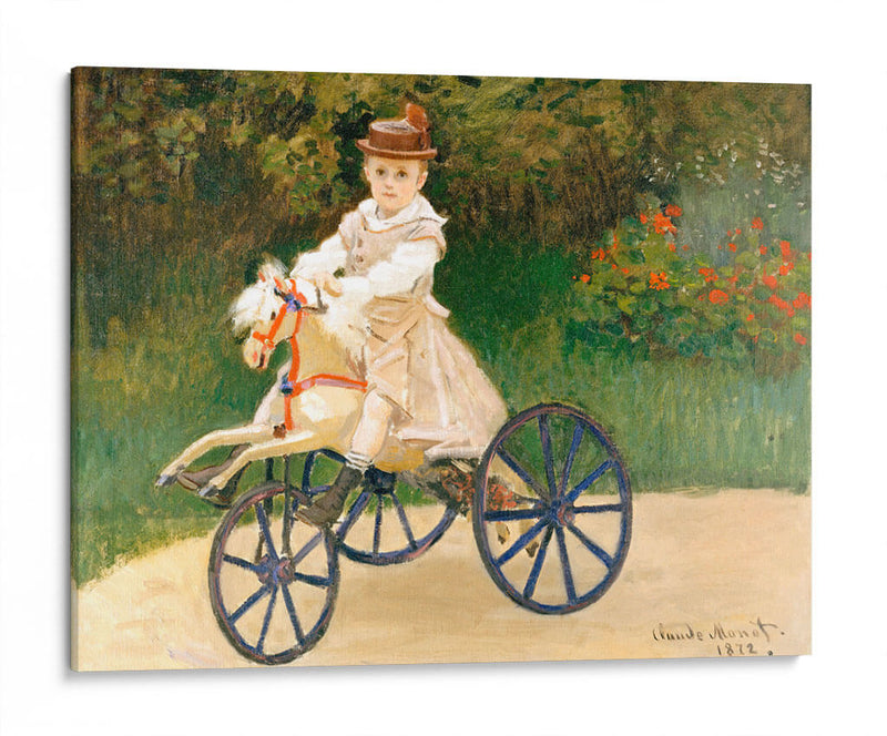 Jean Monet en su caballo-triciclo - Claude Monet | Cuadro decorativo de Canvas Lab