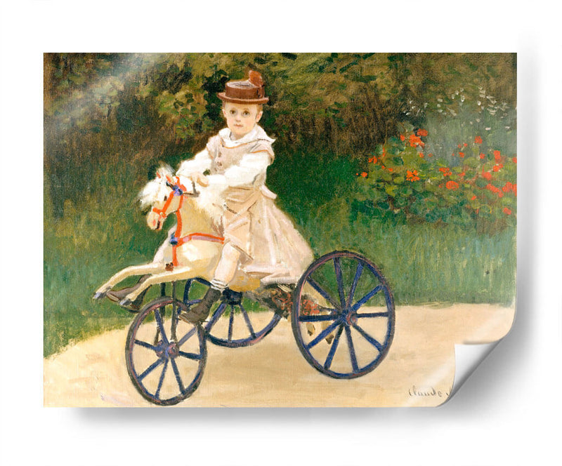 Jean Monet en su caballo-triciclo - Claude Monet | Cuadro decorativo de Canvas Lab