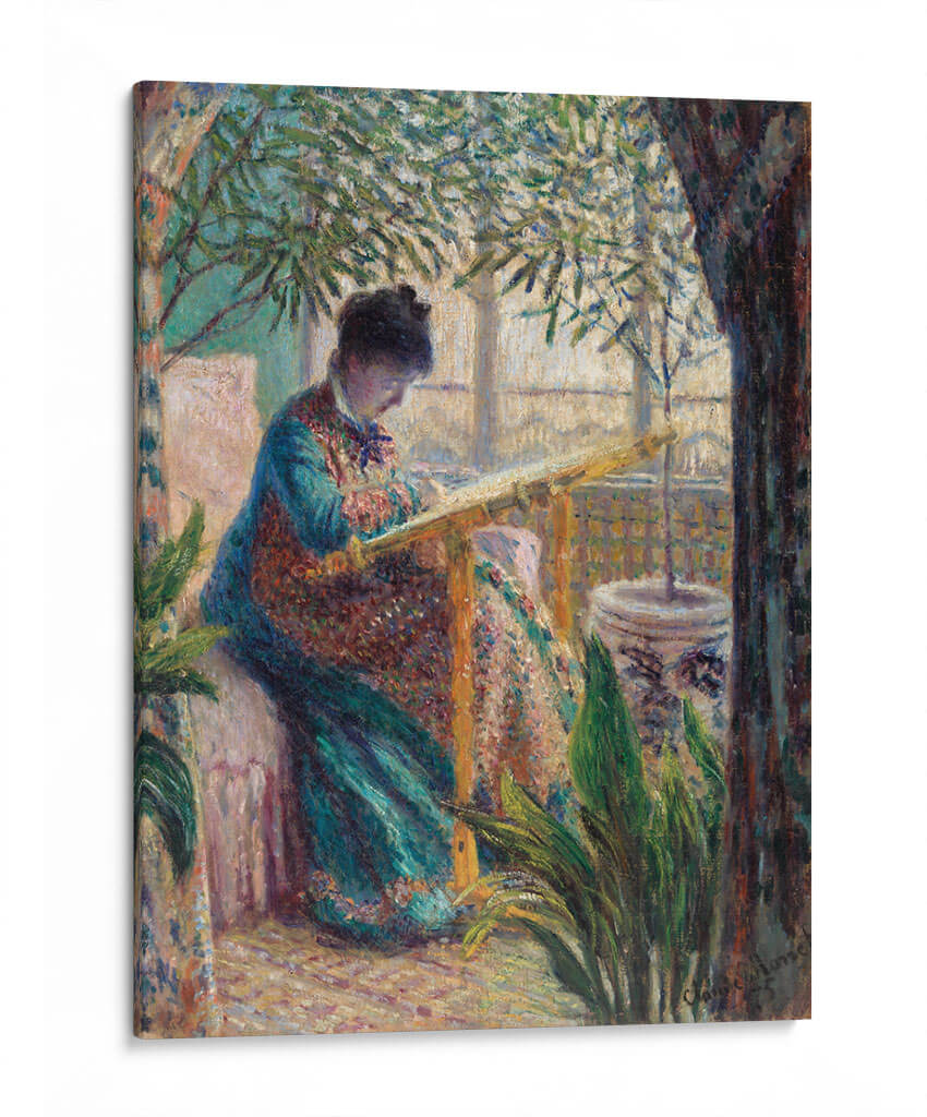 Madame Monet bordando - Claude Monet | Cuadro decorativo de Canvas Lab