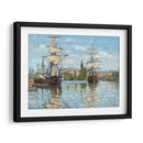 Barcos cabalgando en el Sena en Rouen - Claude Monet | Cuadro decorativo de Canvas Lab