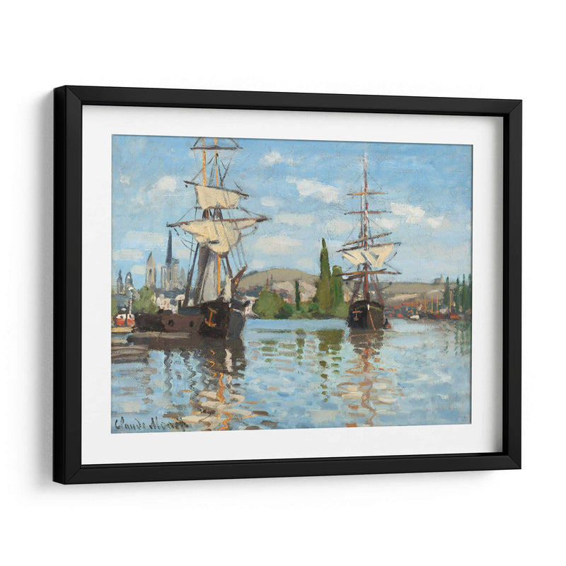 Barcos cabalgando en el Sena en Rouen - Claude Monet | Cuadro decorativo de Canvas Lab