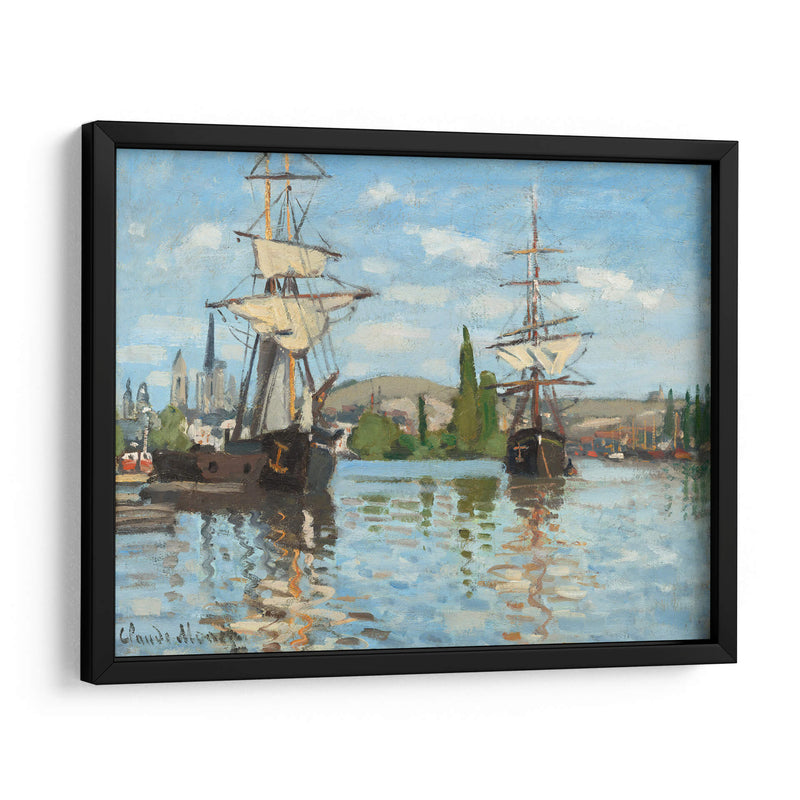 Barcos cabalgando en el Sena en Rouen - Claude Monet | Cuadro decorativo de Canvas Lab