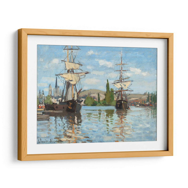 Barcos cabalgando en el Sena en Rouen - Claude Monet | Cuadro decorativo de Canvas Lab