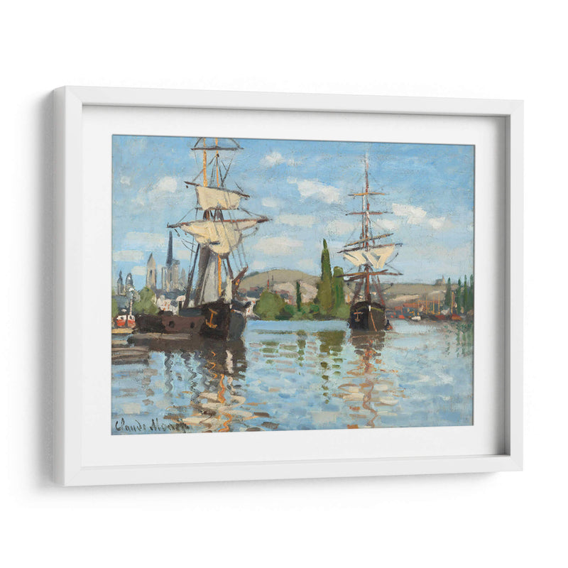 Barcos cabalgando en el Sena en Rouen - Claude Monet | Cuadro decorativo de Canvas Lab