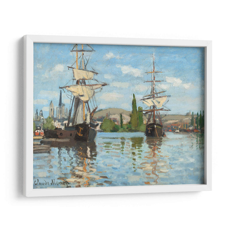 Barcos cabalgando en el Sena en Rouen - Claude Monet | Cuadro decorativo de Canvas Lab