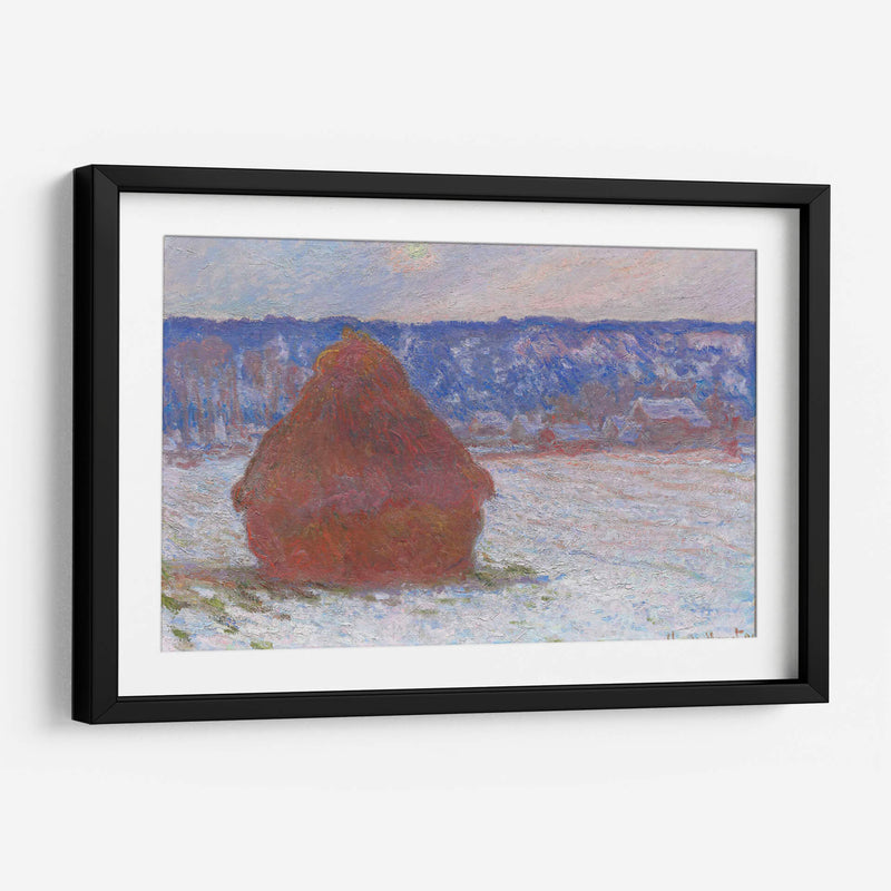 Pila de trigo (efecto de nieve, día nublado) - Claude Monet | Cuadro decorativo de Canvas Lab