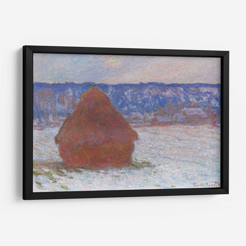 Pila de trigo (efecto de nieve, día nublado) - Claude Monet | Cuadro decorativo de Canvas Lab