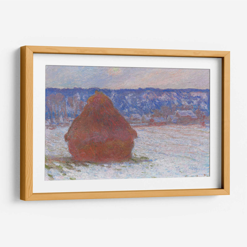 Pila de trigo (efecto de nieve, día nublado) - Claude Monet | Cuadro decorativo de Canvas Lab