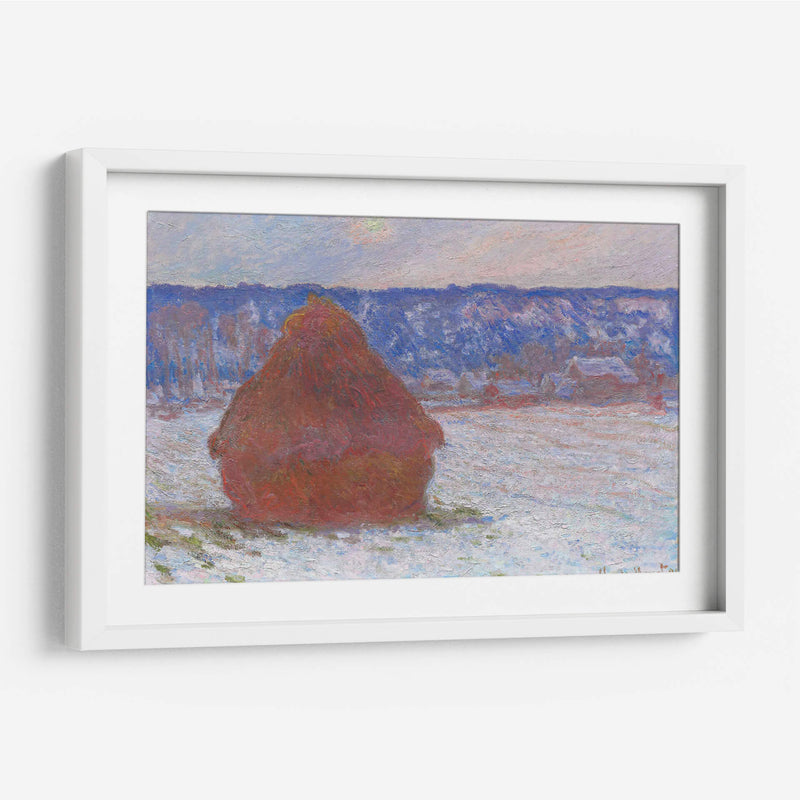 Pila de trigo (efecto de nieve, día nublado) - Claude Monet | Cuadro decorativo de Canvas Lab