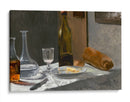 Naturaleza muerta con jarra, botella, pan y vino - Claude Monet | Cuadro decorativo de Canvas Lab
