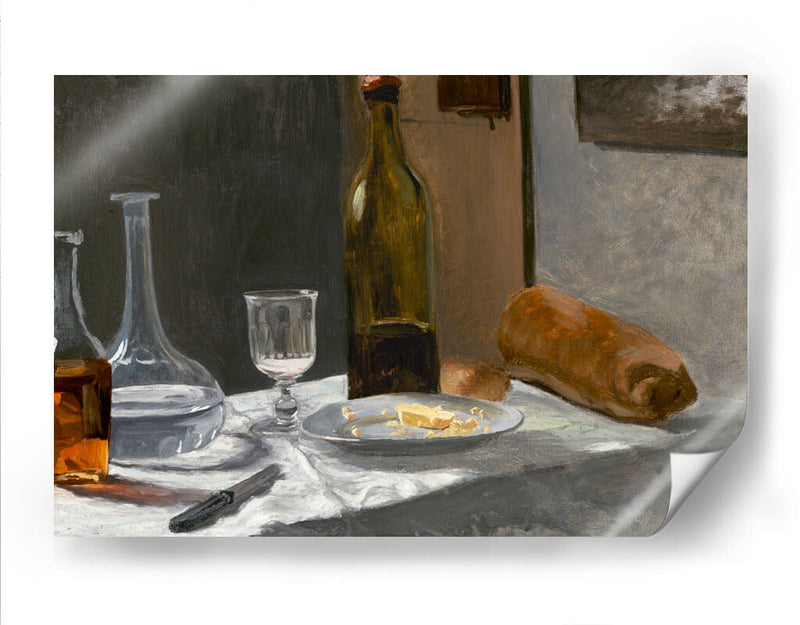 Naturaleza muerta con jarra, botella, pan y vino - Claude Monet | Cuadro decorativo de Canvas Lab