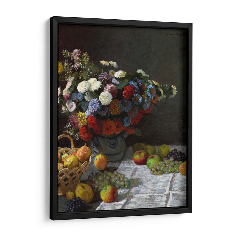 Naturaleza muerta con flores y frutas - Claude Monet | Cuadro decorativo de Canvas Lab