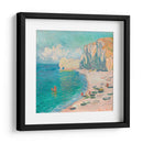 Étretat, la playa y la Falaise d'Amont - Claude O. Monet | Cuadro decorativo de Canvas Lab