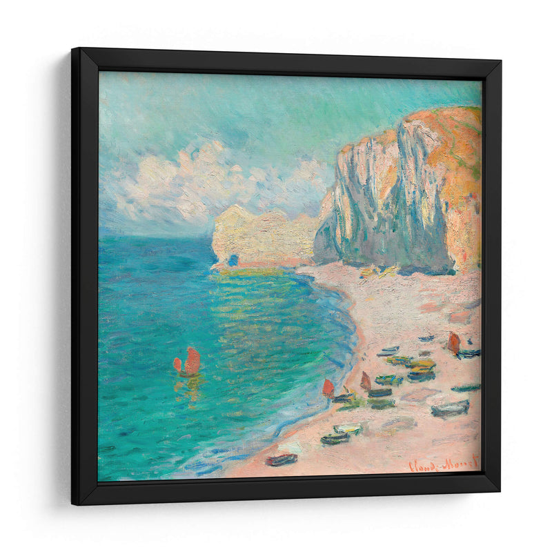 Étretat, la playa y la Falaise d'Amont - Claude Monet | Cuadro decorativo de Canvas Lab