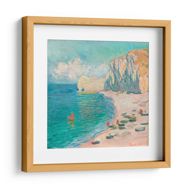 Étretat, la playa y la Falaise d'Amont - Claude Monet | Cuadro decorativo de Canvas Lab