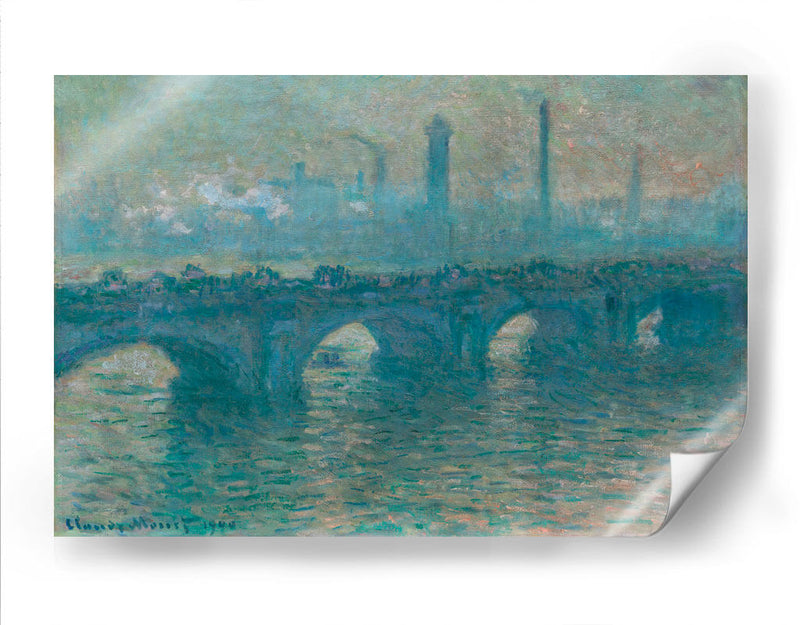 Puente de Waterloo, tiempo gris - Claude Monet | Cuadro decorativo de Canvas Lab