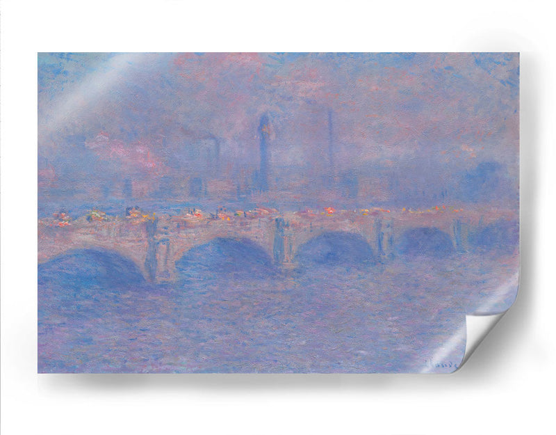 Puente de Waterloo, efecto de luz solar - Claude Monet | Cuadro decorativo de Canvas Lab