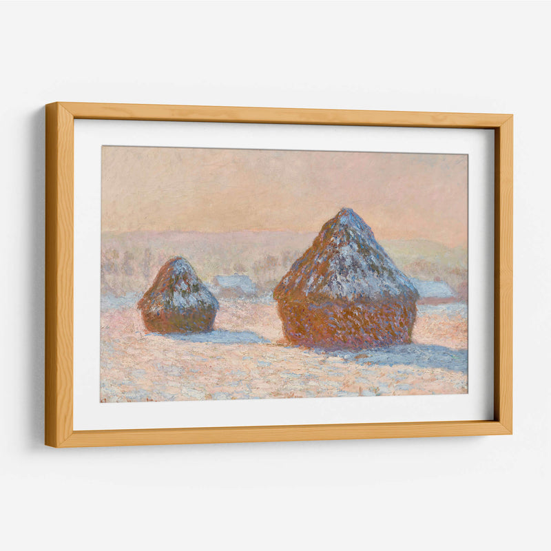 Pilas de trigo, efecto nieve, mañana - Claude Monet | Cuadro decorativo de Canvas Lab