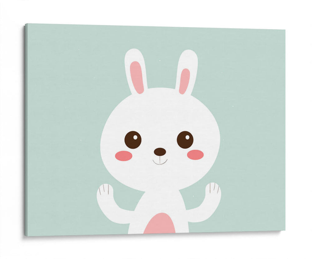 Conejito blanco feliz | Cuadro decorativo de Canvas Lab