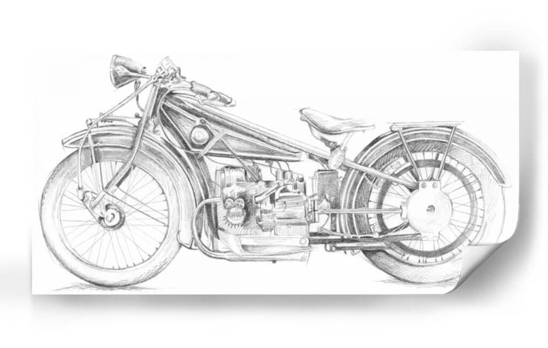 Boceto De La Motocicleta I - Megan Meagher | Cuadro decorativo de Canvas Lab