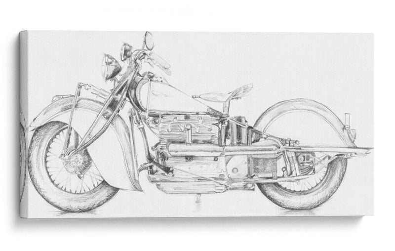 Boceto De La Motocicleta II - Megan Meagher | Cuadro decorativo de Canvas Lab