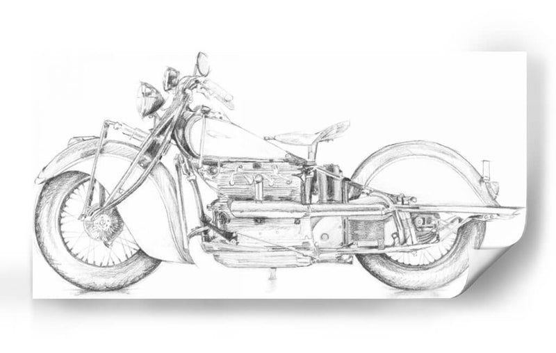 Boceto De La Motocicleta II - Megan Meagher | Cuadro decorativo de Canvas Lab