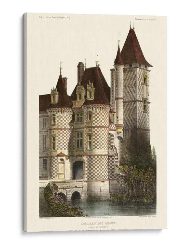 Chateaux Francés En Brick II - Victor Petit | Cuadro decorativo de Canvas Lab