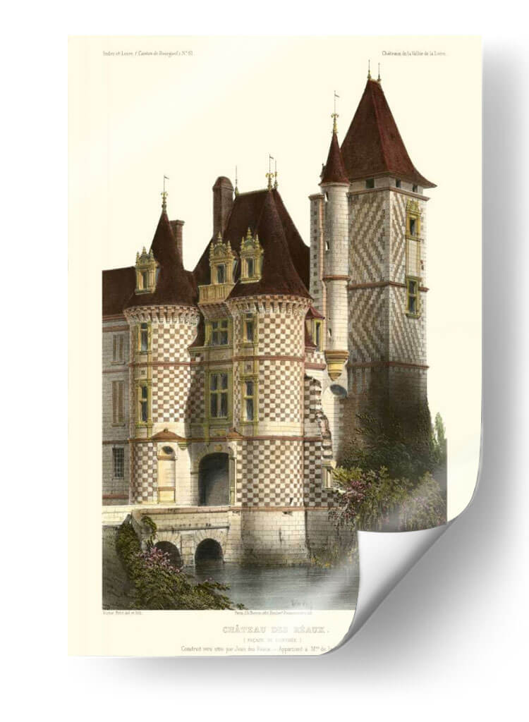 Chateaux Francés En Brick II - Victor Petit | Cuadro decorativo de Canvas Lab