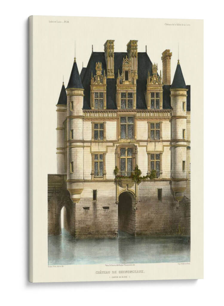 Chateaux Francés En Azul I - Victor Petit | Cuadro decorativo de Canvas Lab