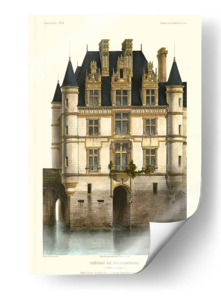 Chateaux Francés En Azul I - Victor Petit | Cuadro decorativo de Canvas Lab