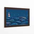 El faro y los peces | Cuadro decorativo de Canvas Lab