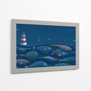 El faro y los peces | Cuadro decorativo de Canvas Lab