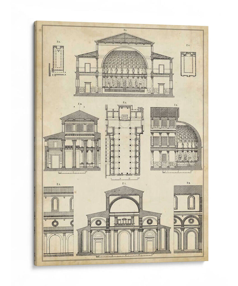 Plan De Arquitectos Del VIntage I - Vision Studio | Cuadro decorativo de Canvas Lab