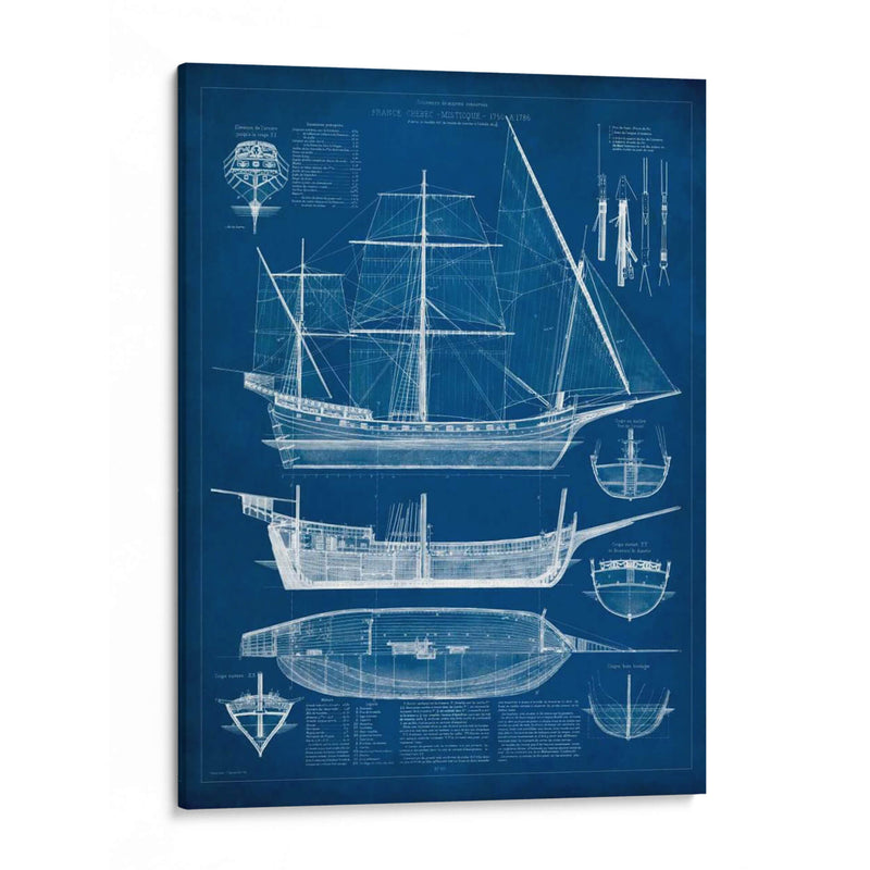 Barco Antiguo Blueprint I - Vision Studio | Cuadro decorativo de Canvas Lab