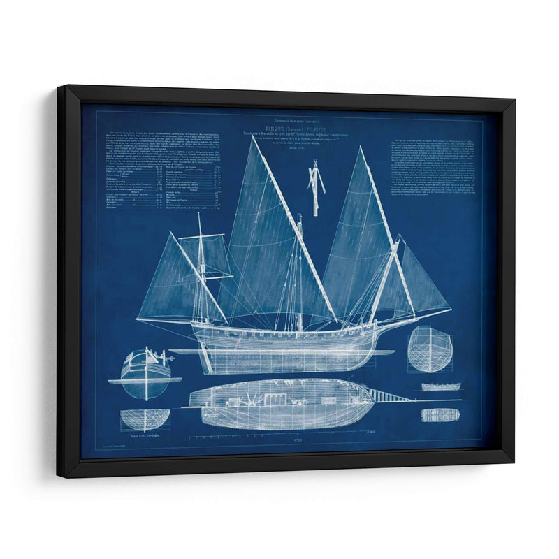 Antiguo Barco Blueprint III - Vision Studio | Cuadro decorativo de Canvas Lab