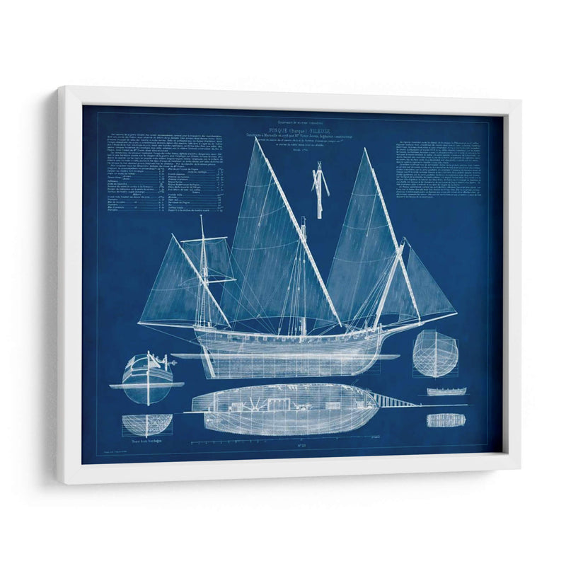 Antiguo Barco Blueprint III - Vision Studio | Cuadro decorativo de Canvas Lab