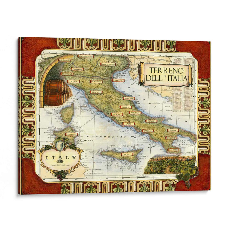 Vino Mapa De Italia El Cgp | Cuadro decorativo de Canvas Lab