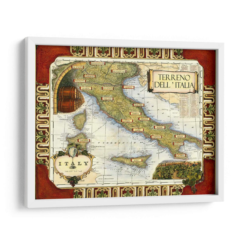 Vino Mapa De Italia El Cgp | Cuadro decorativo de Canvas Lab