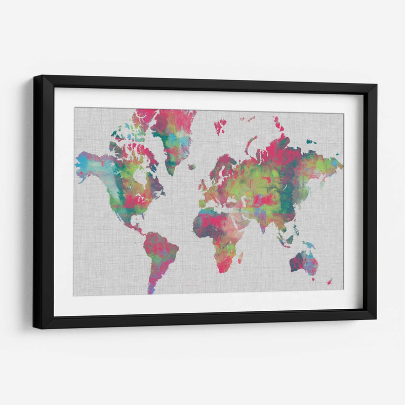 Empaste Mapa Del Mundo - Jennifer Goldberger | Cuadro decorativo de Canvas Lab