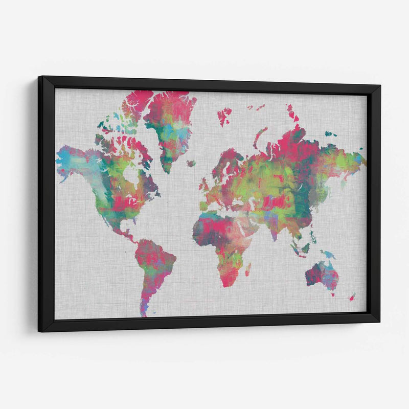 Empaste Mapa Del Mundo - Jennifer Goldberger | Cuadro decorativo de Canvas Lab