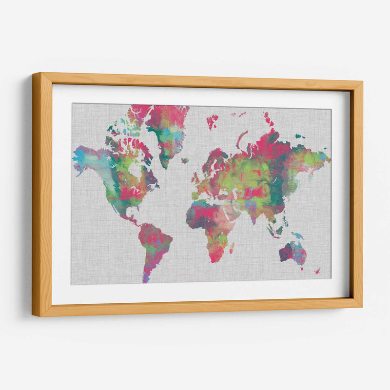 Empaste Mapa Del Mundo - Jennifer Goldberger | Cuadro decorativo de Canvas Lab