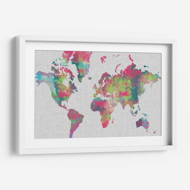 Empaste Mapa Del Mundo - Jennifer Goldberger | Cuadro decorativo de Canvas Lab