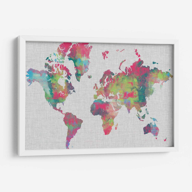 Empaste Mapa Del Mundo - Jennifer Goldberger | Cuadro decorativo de Canvas Lab