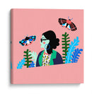 Mujer con palomillas | Cuadro decorativo de Canvas Lab