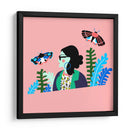 Mujer con palomillas | Cuadro decorativo de Canvas Lab