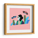 Mujer con palomillas | Cuadro decorativo de Canvas Lab